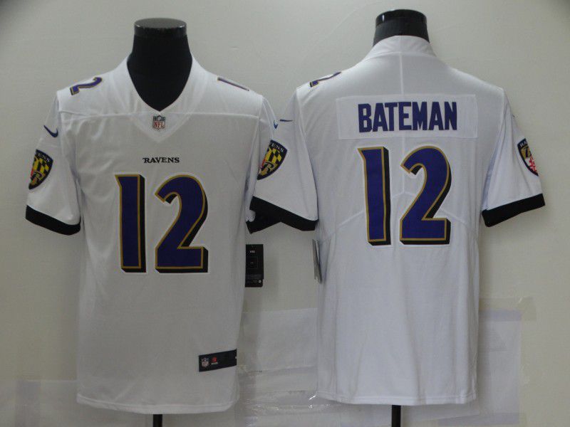 Men Baltimore Ravens #12 Bateman White 2021 Vapor Untouchable Limited Player Nike NFL Jersey